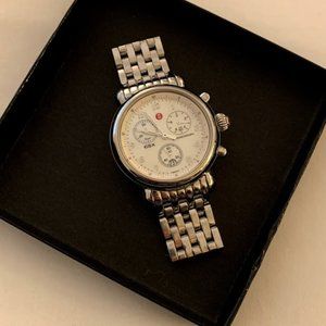 MICHELE Silver Round Stainless Steel Watch